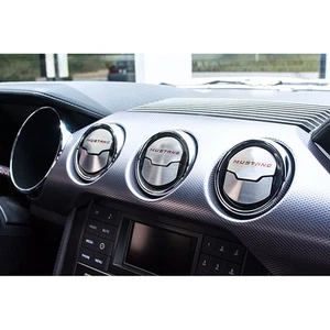 ACC A/C Vent Trim White C-Fiber 'Mustang' Inlay fits 2015-2016 Mustang-Brushed - Picture 1 of 4