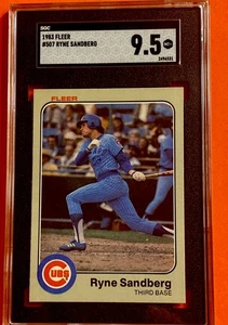 1983 Fleer #507 Ryne Sandberg RC SGC 9.5 MINT+ CENTERED W/SCRATCH FREE CARD CASE - Picture 1 of 6