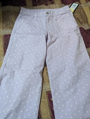 Pantalones de lona elásticos de pierna ancha tiro medio talla 12 Art Class lavanda Foto 1 de 3