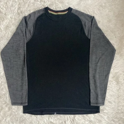 Camisa Smartwool Para Hombres XL Gris Rayas Lana Merino Capa Base Crew Manga Larga Foto 1 de 4