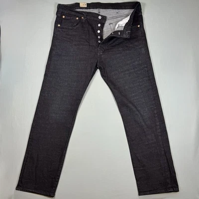 Levi's 501 джинсы мужской черный прямой джинсовой ткани кнопка мухи темно стирка размер 38 x 32 - Изображение 1 из 4