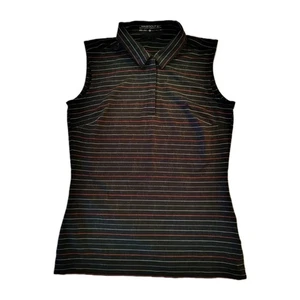 Nike Golf Dri-fit Para Mujer S Camisa Negra a Rayas Sin Mangas Polo Activo Cremallera - Imagen 1 de 9