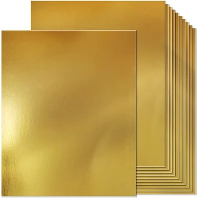 COLOANDUS Gold Metallic Cardstock Paper 8.5 x 11 inches 100 Sheets 100lb Cover Reflecti...