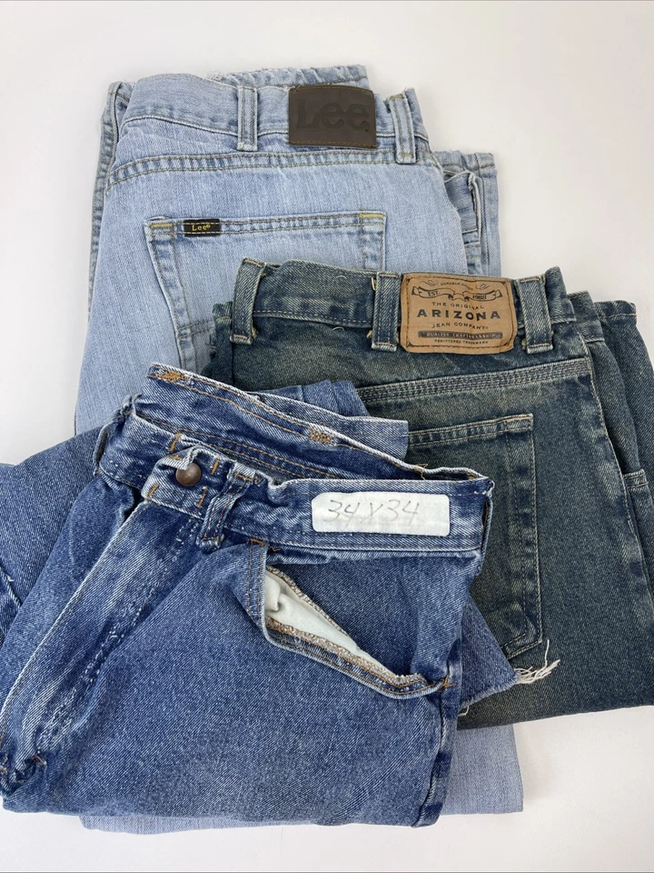 Denim Blue Jeans Scraps Craft Quilt DIY Upcycle Sew Project 4 lb Lot - Image 1 of 4