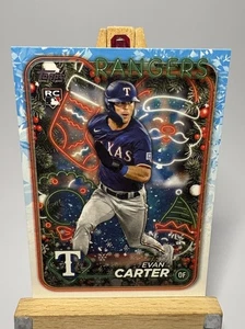 EVAN CARTER 2024 Topps Holiday #H141 Rookie RC Texas Rangers - Picture 1 of 6