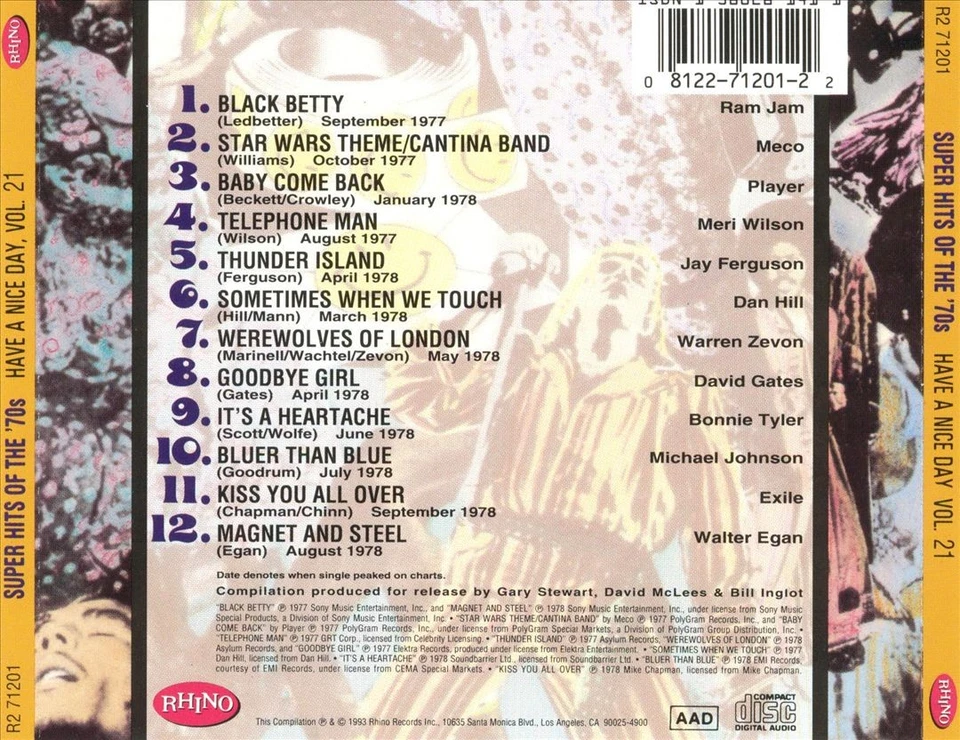 VARIOUS ARTISTS - SUPER HITS OF THE '70S: HAVE A NICE DAY, VOL. 21 NEW CD - Image 1 of 1