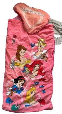 Saco de Dormir Princesas Disney Niña Ligero 27" X 47" De Colección Años 90 BUENO Foto 1 de 4