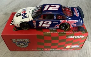 Action Jeremy Mayfield 1:24 Mobil 1 1998 Ford Taurus #12 Nascar Diecast Car Bank - Picture 1 of 10