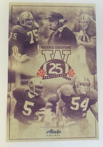WASHINGTON HUSKIES National Champs 25th Anniversary 2 Sided Poster UW Football Cover