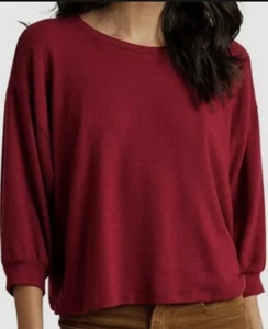 Velvet Graham & Spencer Womens Red Crew-Neck 3/4 Dolman-Sleeve Small - Picture 1 of 11