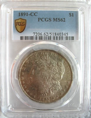 1891-CC Morgan Silver Dollar PCGS MS-62 - Image 1 of 3