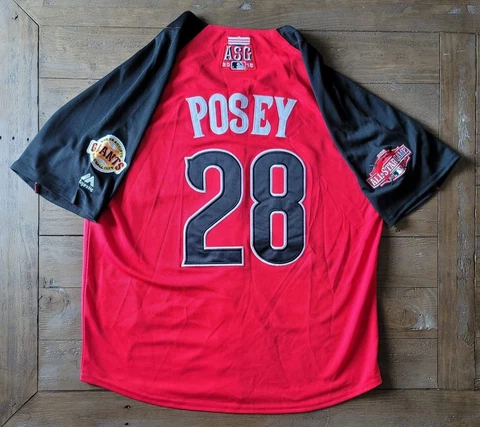 Majestic 2015 Buster Posey #28 National League Allstar Cool Base Jersey Adult XL Cover