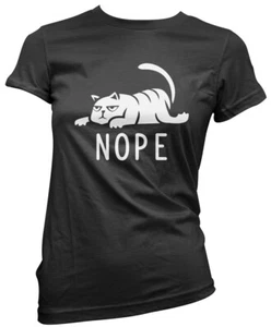 Camiseta Nope Gato Mujer Divertida Gato Amante Regalo Mascota Perezoso Gato Loco Regalo - Imagen 1 de 8