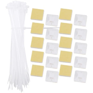 Wire Holder Office Self Adhesive Cable Tie Holders Multi-Purpose Zip - Afbeelding 1 van 12