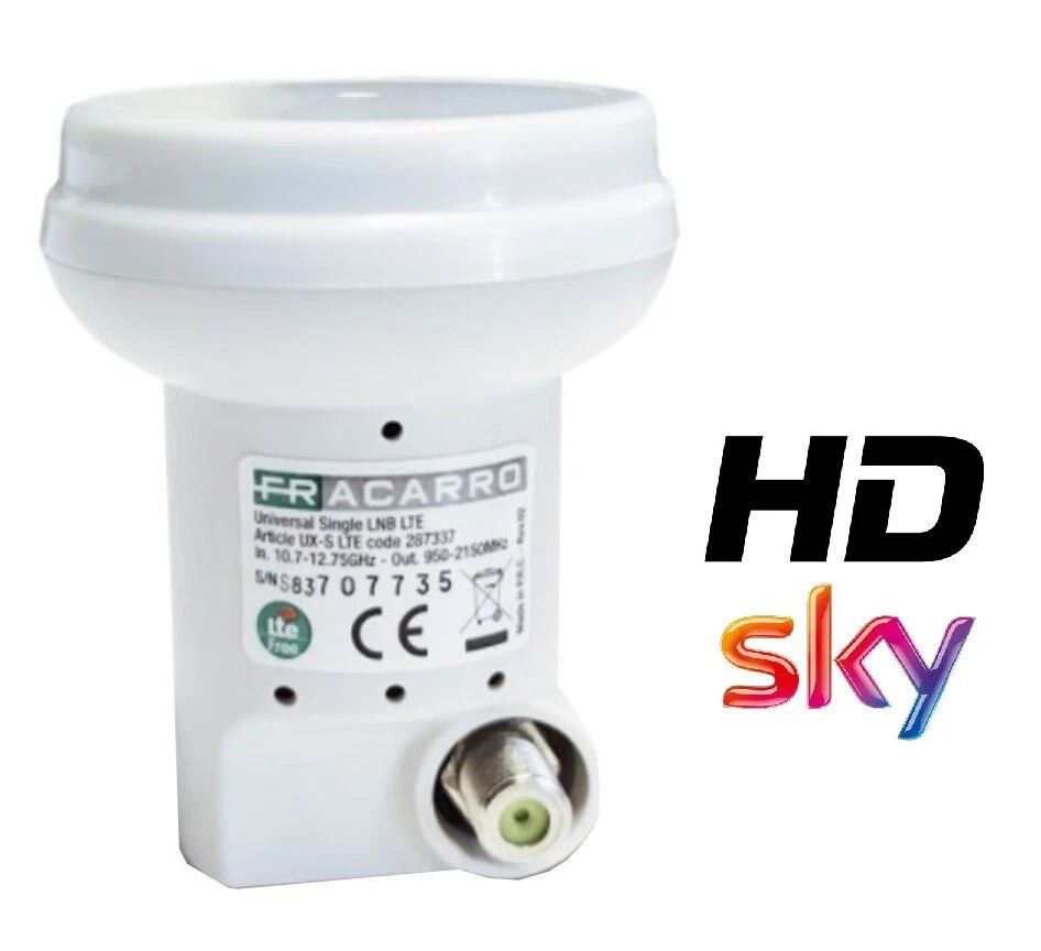 ILLUMINATORE LNB OCCHIO PARABOLA FRACARRO 1 USCITA HD LTE PER SEGNALE SKY TV SAT