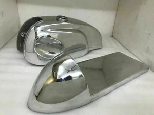 HONDA CB XS MANX STYLE ALUMINUM ALLOY CAFE RACER FUEL TANK + SEAT HOOD - Picture 1 of 6