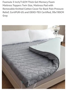 Colchón de espuma viscoelástica de gel de 3 pulgadas/7,6 cm de grosor Foamula tamaño doble, colchón - Imagen 1 de 7