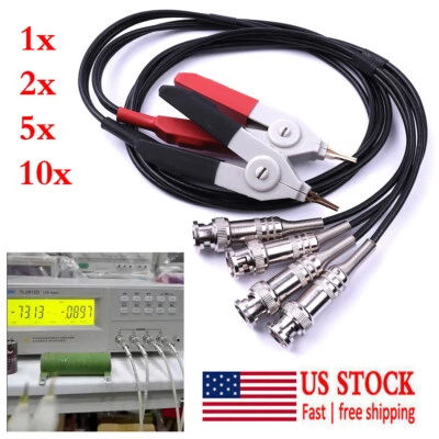 Kelvin LCR Test Tester Probe Lead Clip Cable With 4 BNC For LCR Meter Terminal