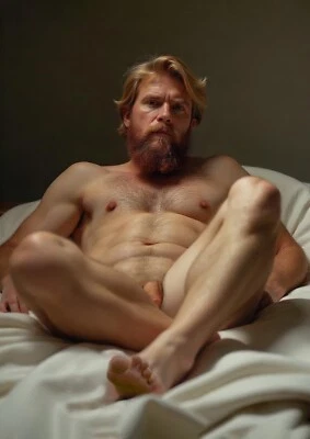  Naked Tasty Hot Man reclining on bed Gay Fine Art  A4 - Image 1 of 2