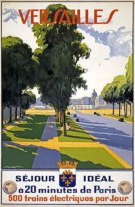 84372 Póster impreso de pared decoración de viaje francés Versalles Francia 1940 vintage - Imagen 1 de 7