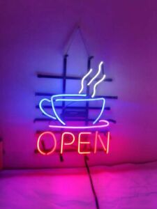 Neon Light Sign 32"x24" Coffee Cafe Tea Shop Open Beer Bar Artwork Decor Lamp