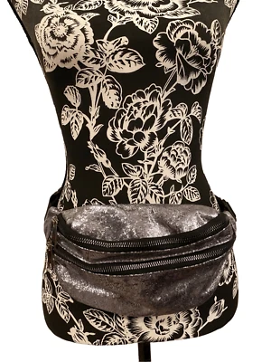 Silver Metallic Glitter Fanny Pack Vacation Travel Rave Party - Image 1 of 4