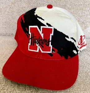 RARE Vintage NEBRASKA HUSKERS SPLASH Snapback Hat Cap Logo Athletic Red 90’s🌽 - Bild 1 von 5