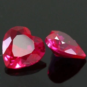 Par de piedras preciosas de corazón natural Mogok sangre roja rubí certificado 3,50 mm BX01 - Imagen 1 de 5