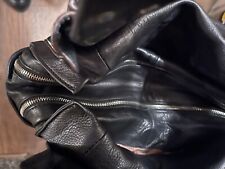 B. Makowsky  Glove leather double entry zipper top Tote/shoulder bag Black