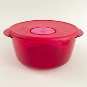 Tupperware Rock N Serve Vented Microwave 3.5 Cup Container Red Pink 4152A-4 - Picture 1 of 8