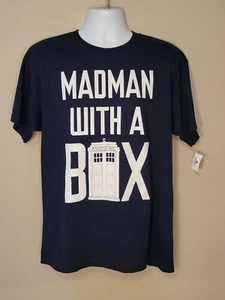 NWT Disney Parks Authentic Dr. Who Tardis T shirt "Madman With A Box" Size L - Picture 1 of 4