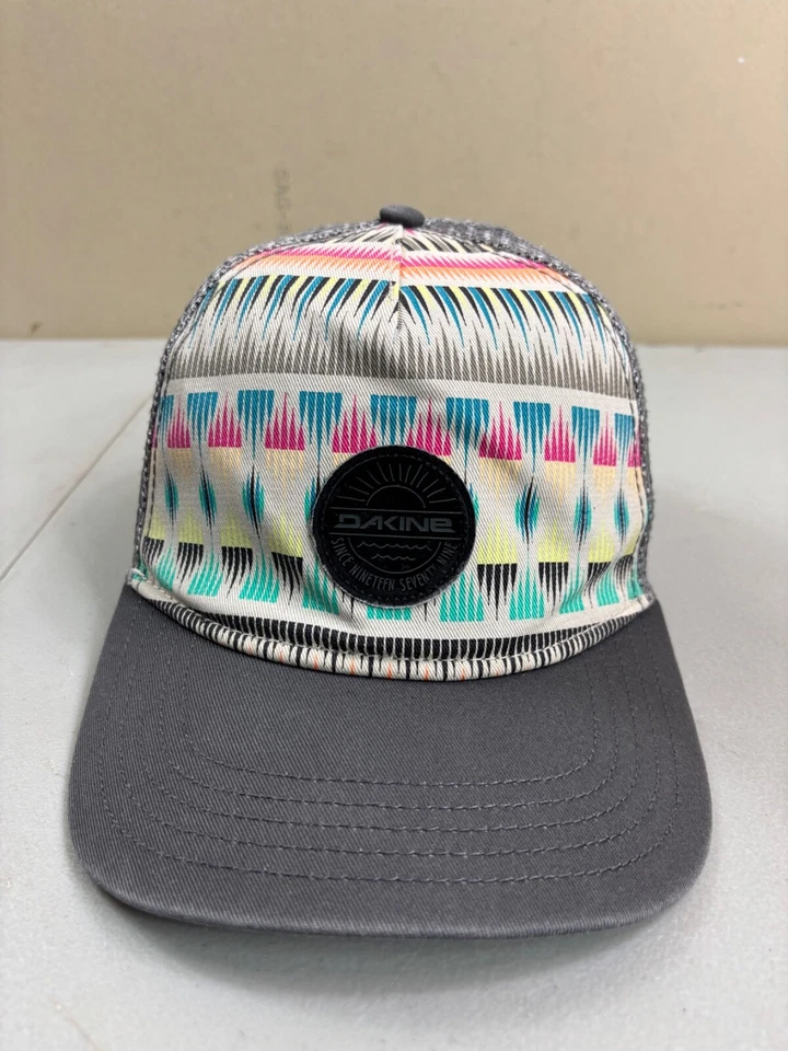 Chapéu Dakine caminhoneiro Snapback boné de malha geométrico skatista esqui snowboard surf praia - Imagem 1 de 4
