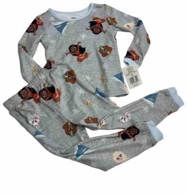 Disney 100 Princess 2 Piece Pajamas Girls Size 4T Moana Elsa Lady Pup Aristocats - Image 1 of 4