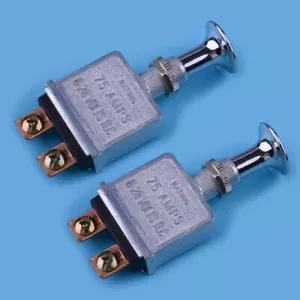 Car 2x 75Amps Heavy Duty Push Pull On-Off Switch 2 Terminal Universal - Picture 1 of 4