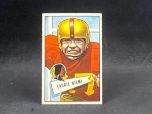 1952 BOWMAN SMALL LAURIE NIEMI #6 ROOKIE REDSKINS RC SEE PICS FOR THE CONDITION - Picture 1 of 2