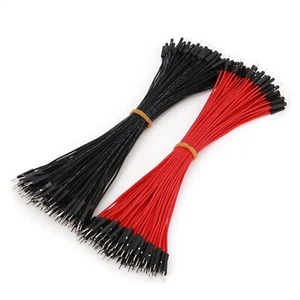 200pz Connettore Cavo Filo Dupont Maschio a Maschio 1P-1P Rosso Nero 26AWG 20cm - Foto 1 di 4