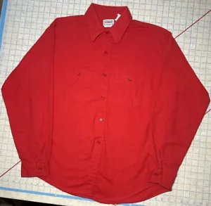 Big Mike Button Up Hemd Chamois Solid Red Herren XL ACWA Union Made USA - Bild 1 von 15