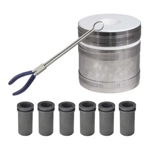 Mini PRO Kiln Propane Melting Gold Silver Furnace Tongs Grooved Crucibles Lot - Picture 1 of 3