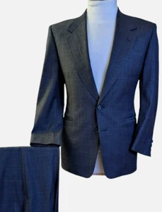 CANALI Mens Pure Wool Suit 2 Piece Gray Check US 40R Pants 31x29 Luxury Designer - Picture 1 of 12