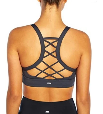 NWT Marika S Lynn Medium Impact Sports Bra Charcoal 94491 - Image 1 of 2