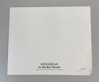 1984 Wisconsin State Trout & Salmon Stamp and Print by Rockne Knuth - Image 1 of 4