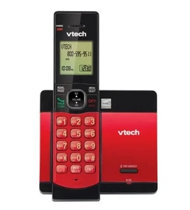 VTech Cordless Phone System Caller ID, Call Waiting, Speakerphone CS5119-16 Red - Zdjęcie 1 z 8