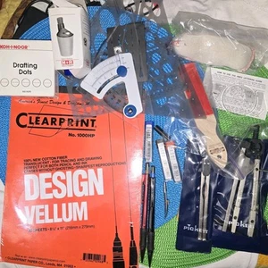 Vintage Lot Drafting Drawing Supplies Tools & Instruments, Pickett Koh I Noor... - Picture 1 of 16