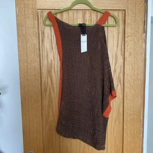 Per Una Speziale Brown Orange Crotchet Top Sz M /L Bnwt - Picture 1 of 2