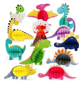 12 Pieces Dinosaur Party Honeycomb Centerpieces Table Decorations, Dinosaur Birt - Picture 1 of 5