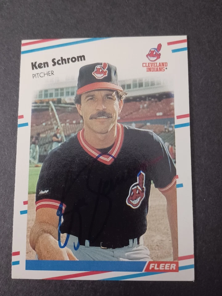 Ken Schrom Signed 1988 Fleer - Indians - Autographed - Image 1 of 1
