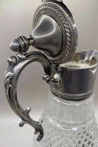 CLARET KRUG großes Weinglas versilbert Deckel Karaffe Dekanter Vintage - Bild 1 von 7