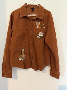 Disney Fox And Hound Cord Hemd mit Knopfleiste L Damen Her Universe braun Hund - Bild 1 von 7