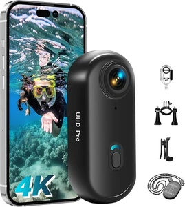 Body Camera Mini Bodycam Body Action Vlogging Pocket Helmet Camera 4K UHD WIFI - Picture 1 of 6