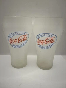 Set di 2 bicchieri da coca-cola vintage originali glassati per bevande - Foto 1 di 7